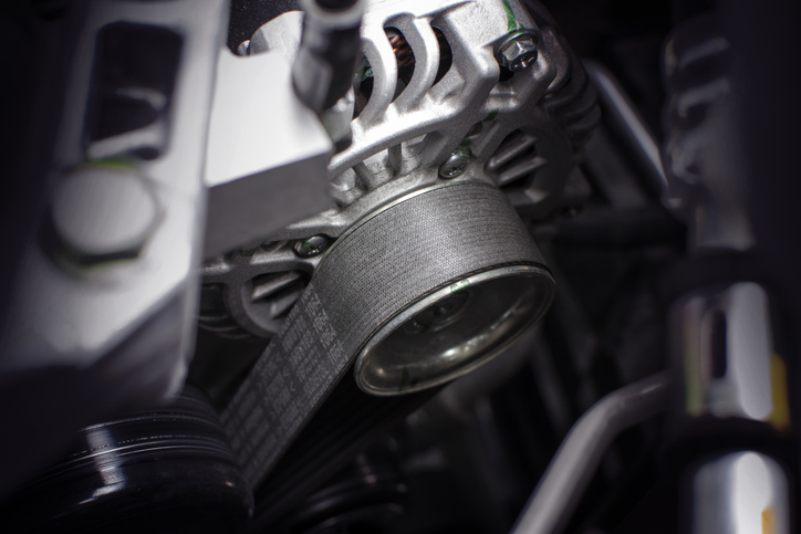 Timing belts are made of rubber, as opposed to metal chains that were used previously