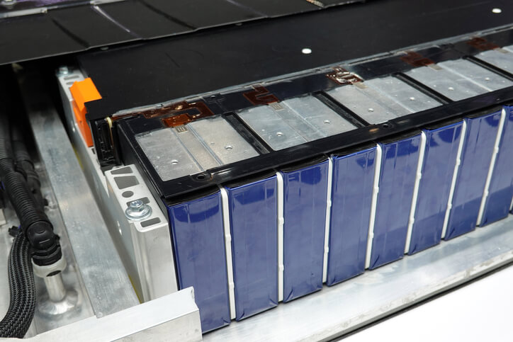 A production line of solid-state EV batteries, a technology explored in auto parts training